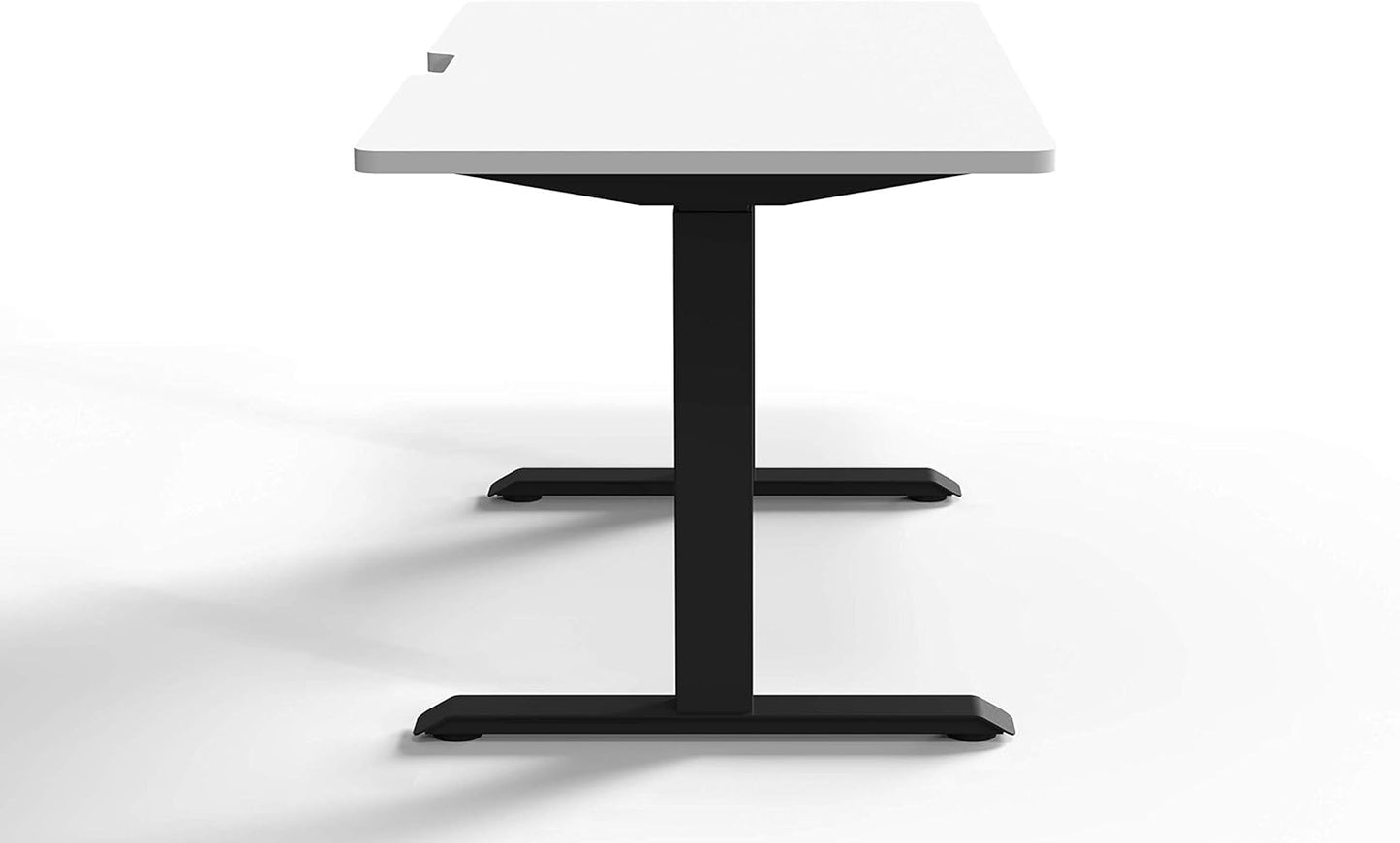 Navodesk Height Adjustable Computer Gaming Desk Workstation, Bluetooth Enabled Black Frame + Top (White, 47 x 30 inch)