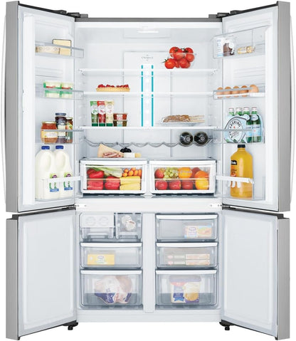 Electrolux Refrigerator, 4 Door Side by Side, French door, 600 Liters, No Frost Fridge, Inverter Compressor, Steel, Made in Thailand, EQA6000X"Min 1 year manufacturer warranty"