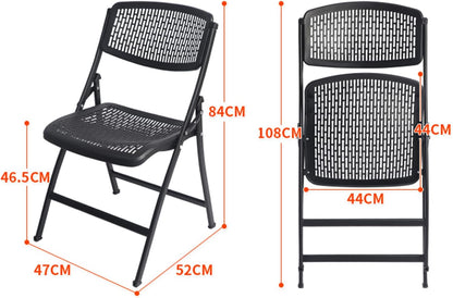 Folding Chair, Foldable Desk Chairs Stool for Home Dining Table Office Meeting Training and Outdoor (Black)