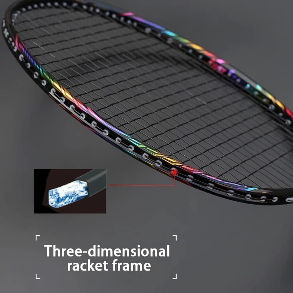 Badminton Racquet, Professional 8U 65g full carbon fiber Offensive Badminton Rackets 22-30LBS Ultralight Racquet Sports Adult, Children Badminton Racket Carrying Gift Box