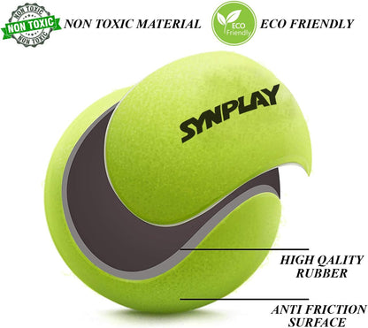 Synplay - Ss00160 Rubber Light Weight Tennis Cricket Ball, Standard (Fluorescent)