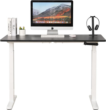 White Mulberry Manual Height Adjustable Sit-Stand Desk | Ergonomic Spacious Sit - Stand Table | Manual Height Adjustable Lever | Use in office, workstation or home | Black | 120 * 60*H(75-118) cm