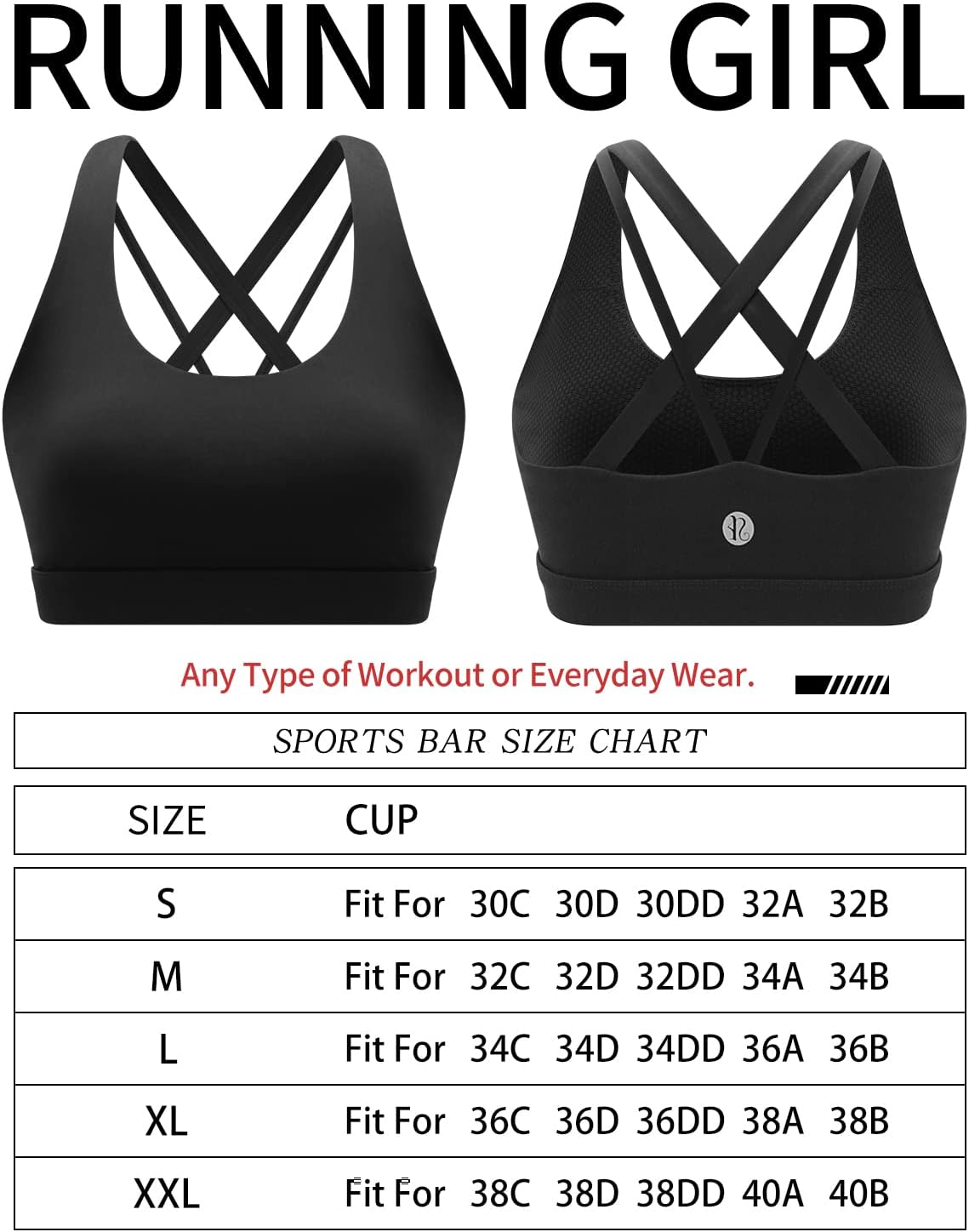 RUNNING GIRL womens Full Coverage Women's Plus Sports Bras