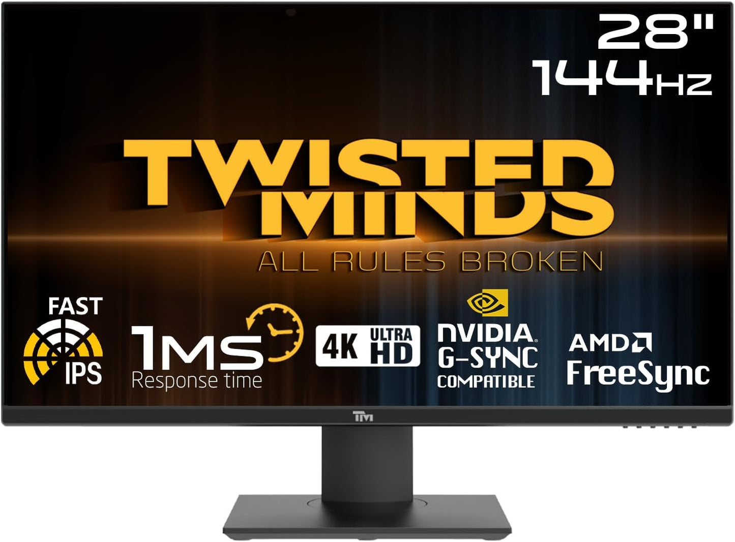 Twisted Minds 28" Uhd 144Hz Gaming Monitor-Fast Response Time 0.9Ms Led-3840*2160 Resolution Freesync And G-Sync Supported Monitor