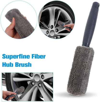 9 Pieces Microfiber Car Cleaning Kit | 3 Microfiber Towels | 3 Applicator Pads | Scratch Free Wash Sponge | Wash Mitt | Wheel Brush | For Car, Bike, Home and Multi-Purpose Cleaning