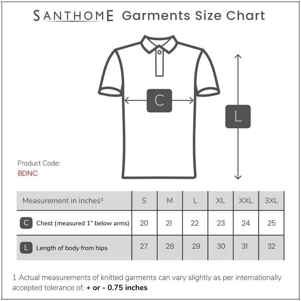 Santhome Men's Basic DryNCool Half Sleeve Polo T-Shirt with UV Protection