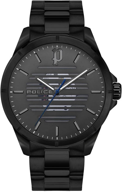 Police Barwara Analogue Quartz Movement Black Dial with Bracelet Watch for Men - PEWJG2204505, Black