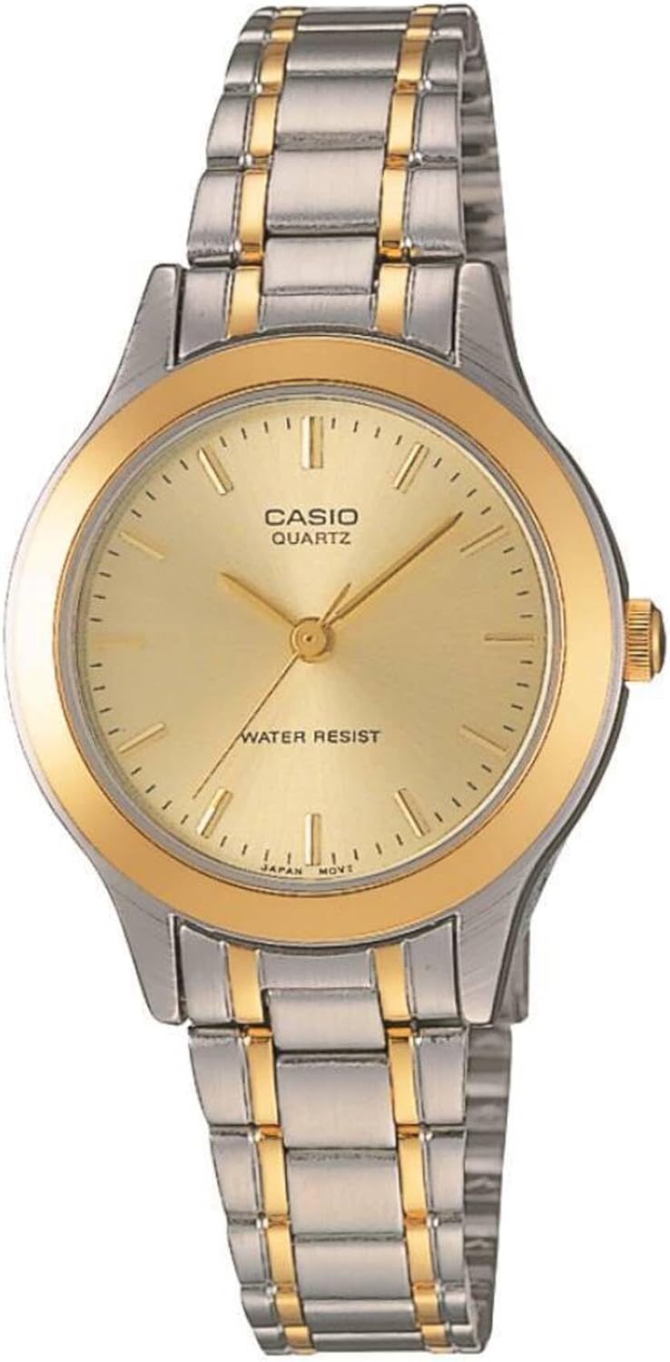 Casio Womens Quartz Watch, Analog Display and Leather Strap