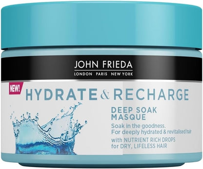 John Frieda Hydrate & Recharge Conditioner 250 Ml, Hydrating Conditioner For Dry, Damaged Hair