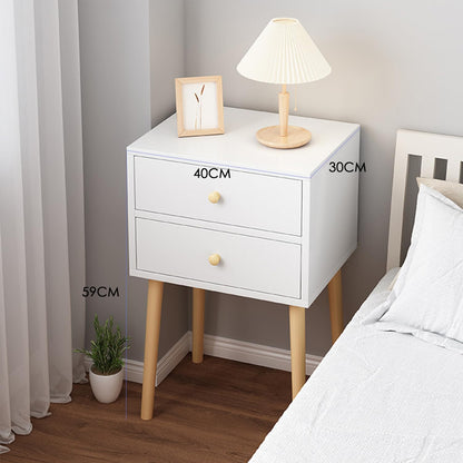 BEROZA Bedside table, modern simple solid wood leg bedside table, bedroom storage cabinet with drawers, suitable for bedroom, living room (1 Drawer)