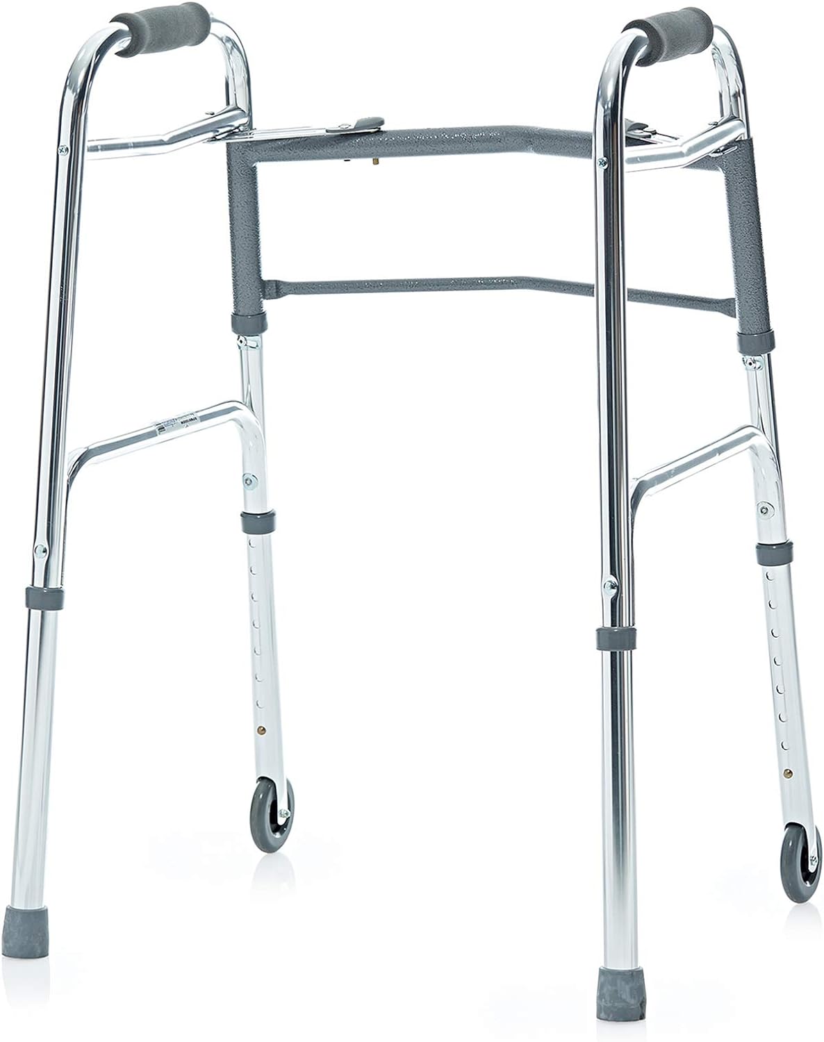 Uniforce Silver Folding with Wheel Walker Stick