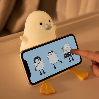 ECVV Cute Seagull Night Light for Kids,Soft Silicone Rechargeable Night Lamp for Kids Room | Touch Control Dimming,Cute Portable Night Light | Gifts for Boys Girls