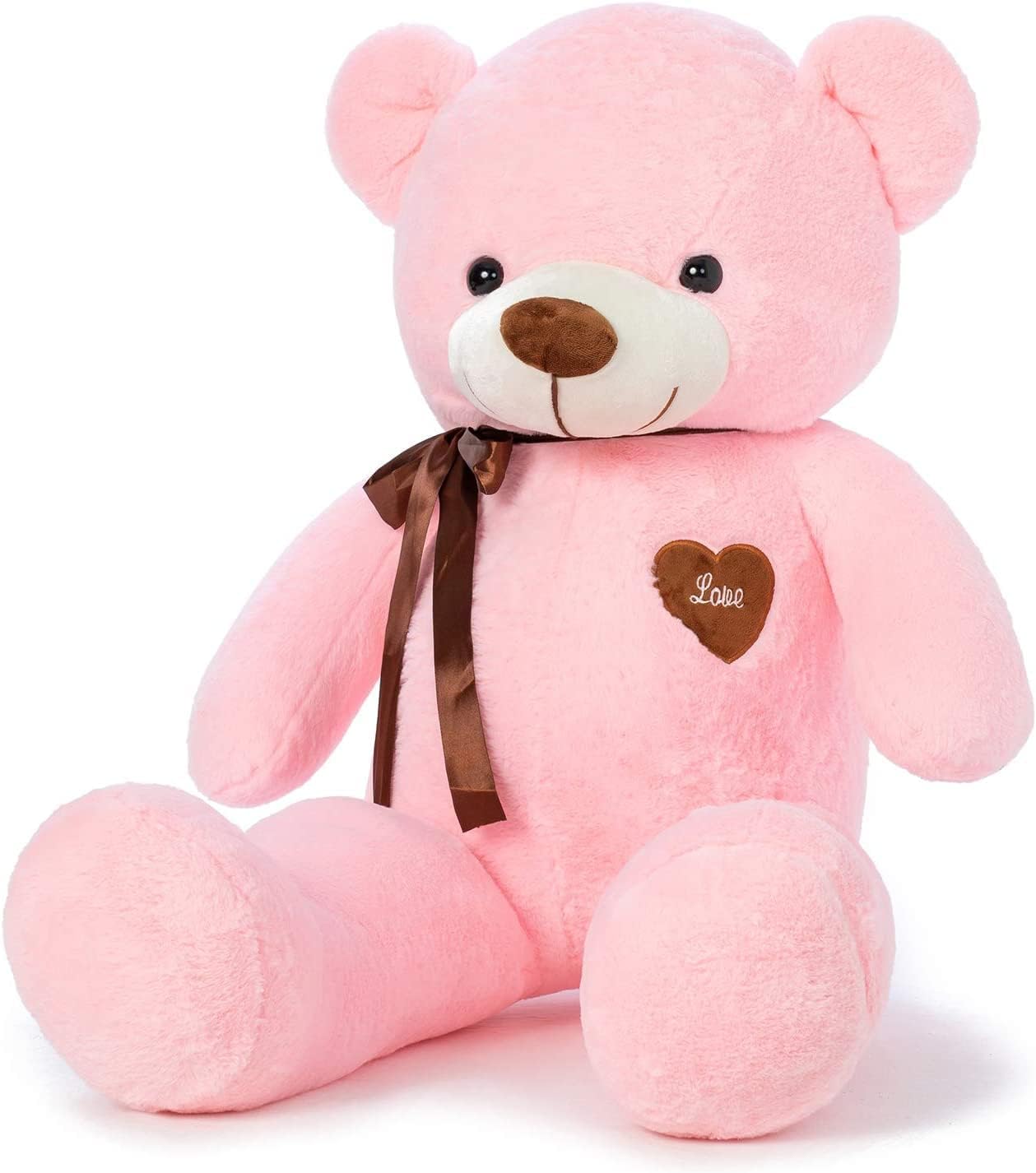 MissTiara Giant Plush Teddy Bear 100cm Cute Soft Stuffed Plush Toy Best Gifts for Valentine’s Day Birthday Party or Any Special days (Pink A)