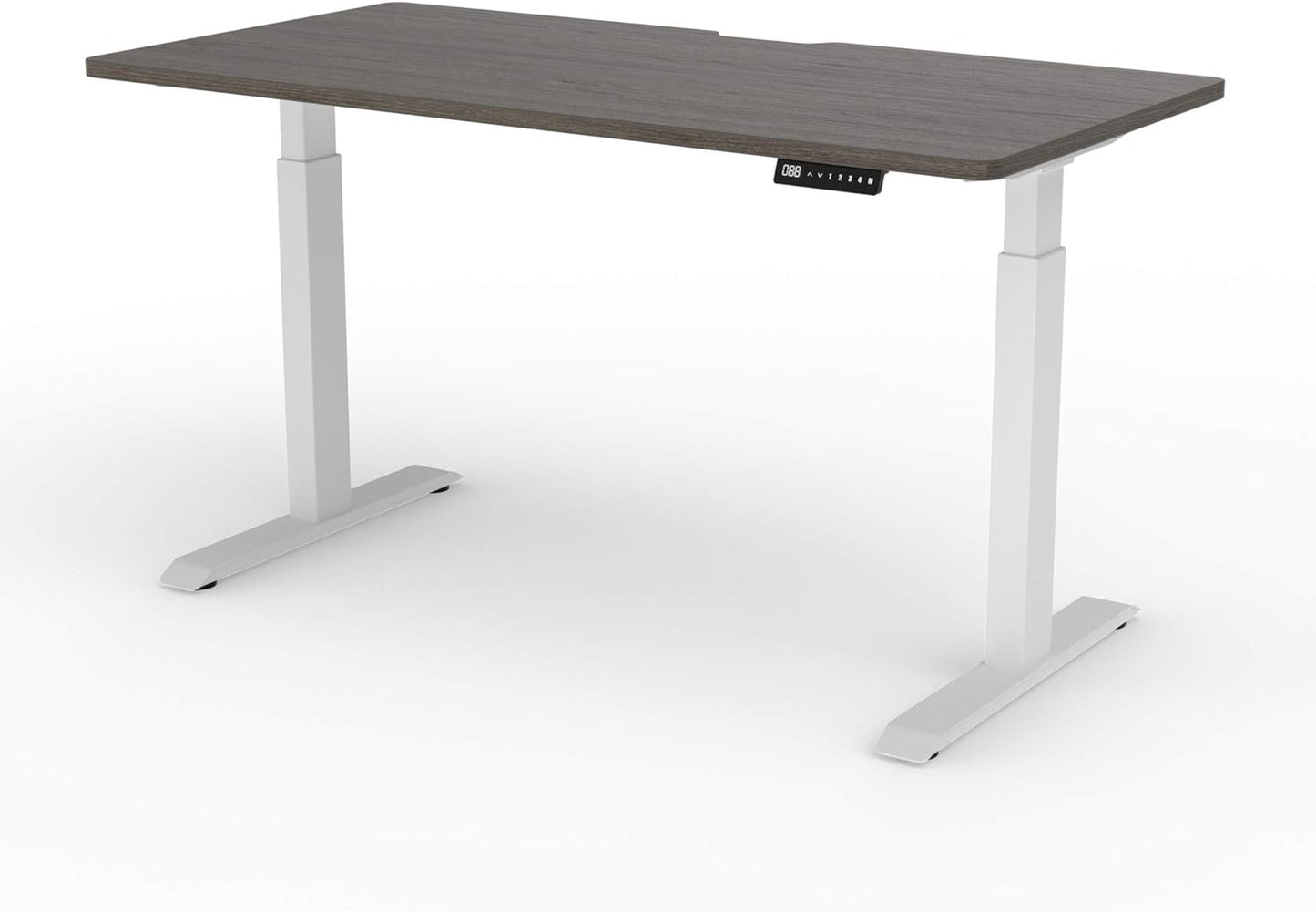 Navodesk Electric Height Adjustable Computer Desk, Bluetooth Enabled White Frame (Frame+Top) (Walnut, 59 x 30 inch)