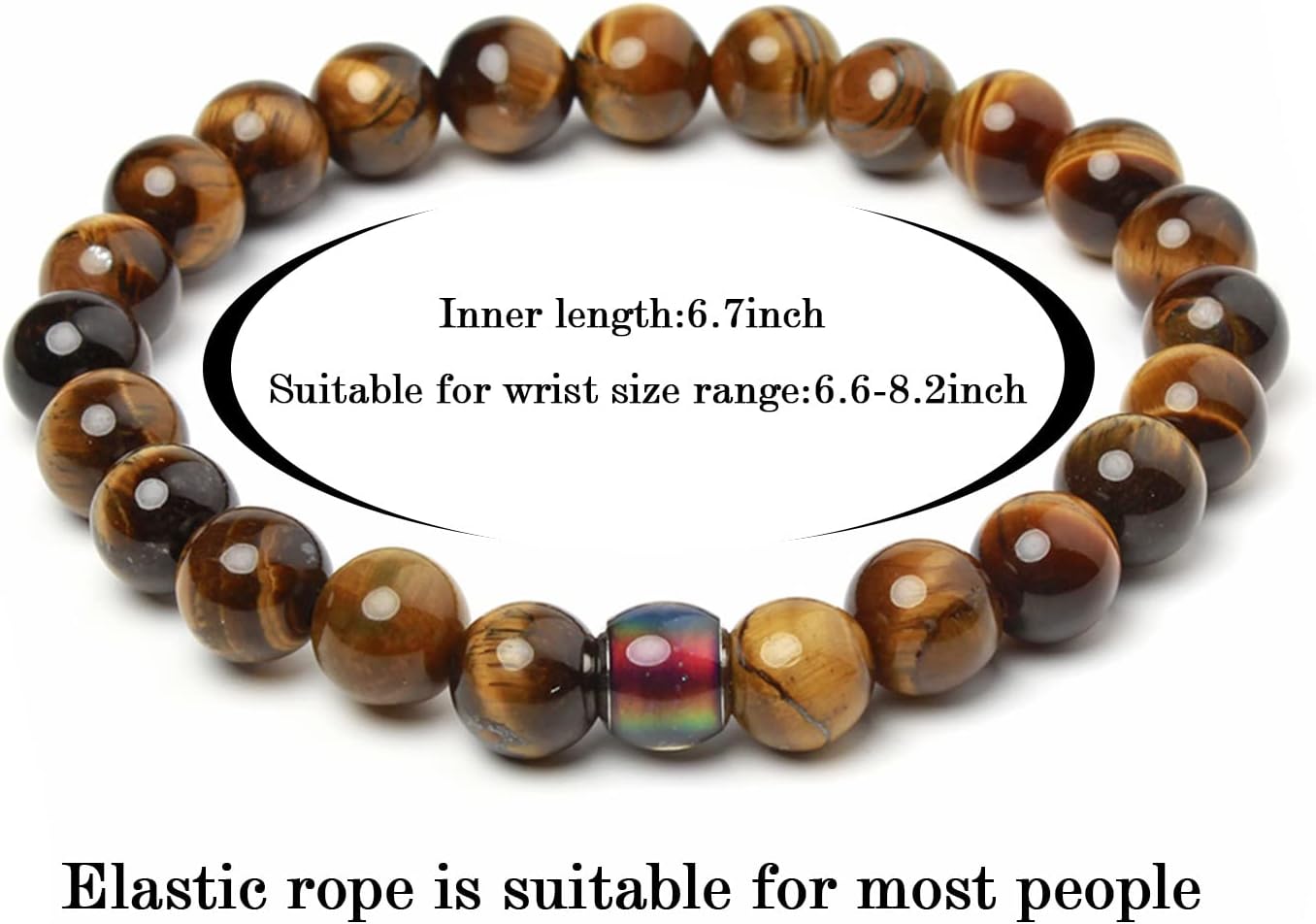 EVBEA 2PCS Mens Bracelet 8Mm Tiger Eye Lava Rock Anxiety Bracelets Long Distance Bangle Gifts For Matching Couples And Women