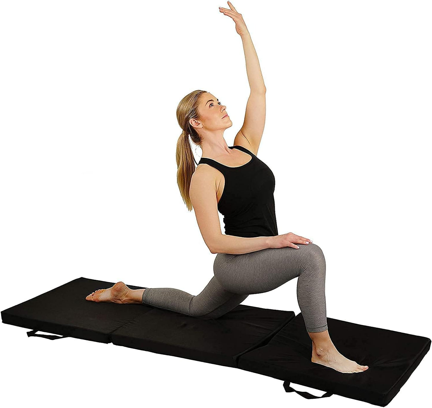 Hcosmy Folding Exercise Mat, Tri-Fold Balance Yoga Mats for Anti Tear Exercise Training Aerobic Fitness Gym & Gymnastics