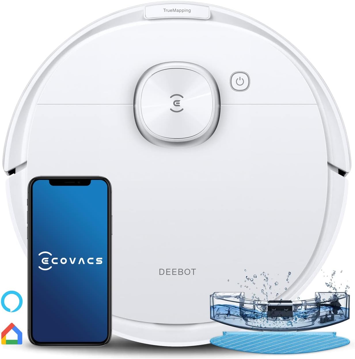 ECOVACS Robot Vacuum Cleaner Deebot N8+ and Mop with Auto-Empty Station, Powerful 2300Pa Suction,Advanced Laser-Based LiDAR Navigation, Multi-Floor Mapping,Up to 110 Minutes Runtime(1 Year Warranty)