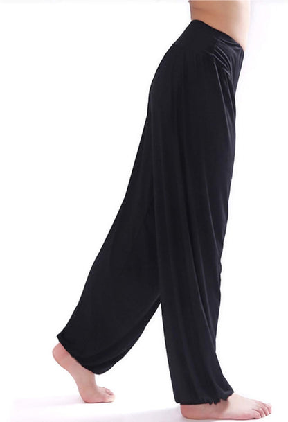 WSLCN Cropped Pants Harem Bouffant Soft Spandex Modal Yoga Pilates Pants Loose Trousers