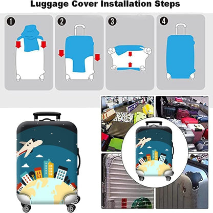 Homarket Travel Luggage Cover Suitcase Protector 18-32 Inch Suitcase Spandex Baggage Covers Washable Dustproof Anti-Scratch (L(26-28 inch luggage), H560)