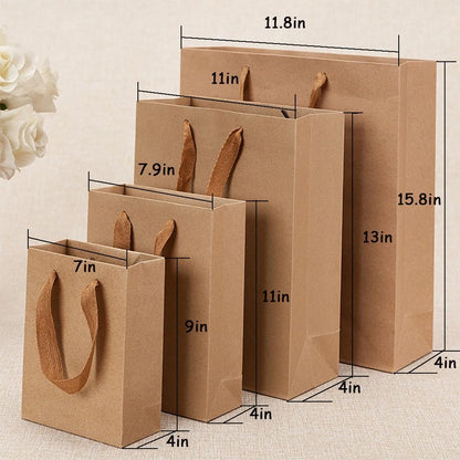 Paper Bags 20 Pack Gift Bags Heavy Duty Kraft Paper Brown Gift Paper Bags With Handles Wedding Party Favor Bags Shopping Bags Retail Goods Bags Paper Bags (30 * 10 * 40)