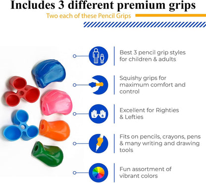 The Pencil Grip 3-Step Training Kit with 3 Premium Ergonomic Pencil Grips, Crossover Grip, Pinch Grip, Pencil Grip (MXG-003), 1 Count (Pack of 1)