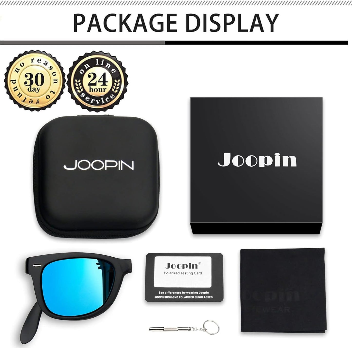 Joopin Polarized Sunglasses Men Women, Classic Square Sun Glasses 100% UV Protection Driving Fishing