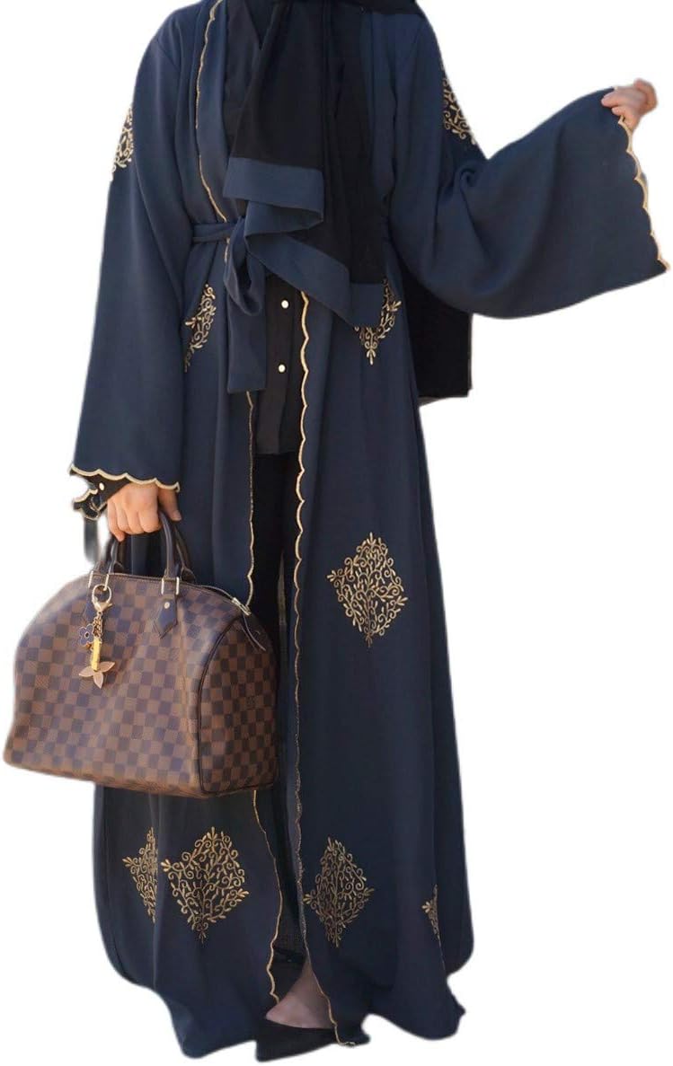 Nukhbaa Womens Abaya Made With Fine Fabric, Comes With Matching Hijab AJ1007A