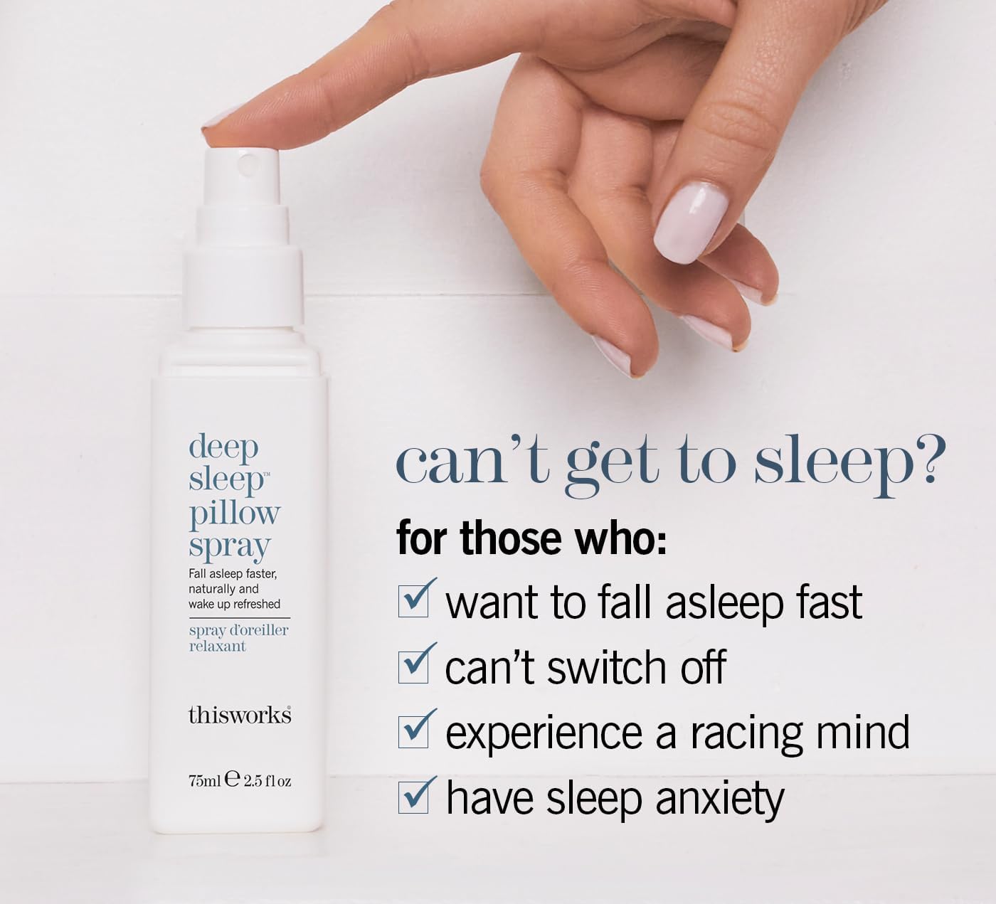 This Works Deep Sleep Pillow Spray, The Award Winning Natural Pillow Spray, Backed by Science, Infused with Lavender, Camomile and Vetivert, 75ml