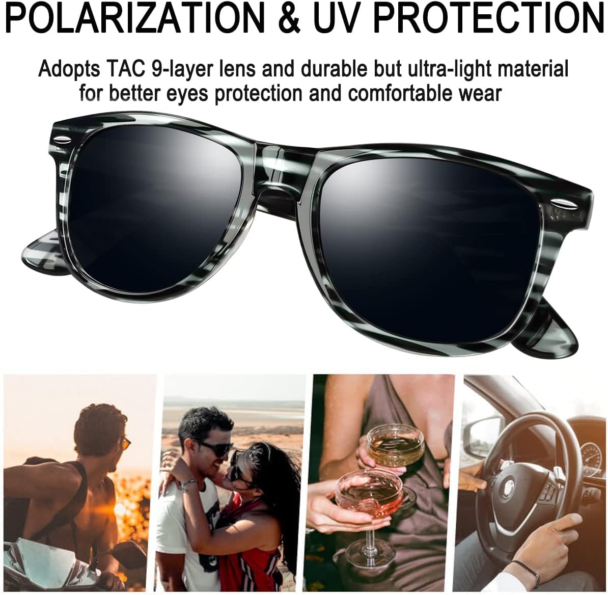 Joopin Polarized Sunglasses Men Women, Classic Square Sun Glasses 100% UV Protection Driving Fishing