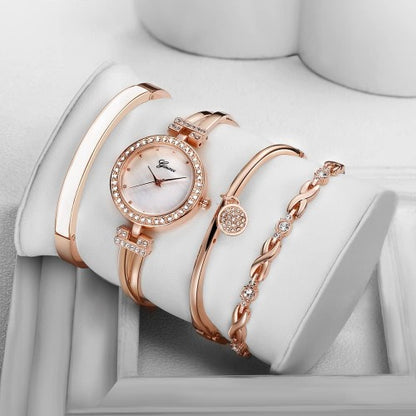 Fashion beautiful Lady Watch Bracelet 4PCS Charming and elegant holiday gift Women's Watch Set