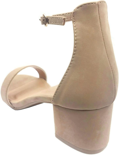 Over the Toe Strap Ankle Wrap Strap Heel Open Toe Block 2' Heel