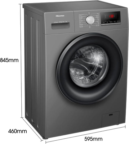 Hisense 7Kg Front Loading Washing Machine 1200 Rpm Silver Model Wfpv7012Mt -1 Years Full Warranty.