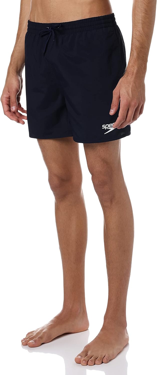 Speedo Essentials 16" Watershorts, Comfortable Fit, Classic Style, Drawstring Waist, Navy, Mens Size XS