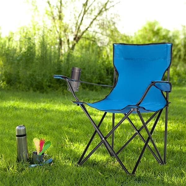 Egardenkart Camping Chair, Folding Camping Chairs for Adults with Armrests and Cup Holder and Carrying Bag, Lightweight Portable for Beach, Perfect for Caravan trips, BBQs, Garden, Picnic, (Red)