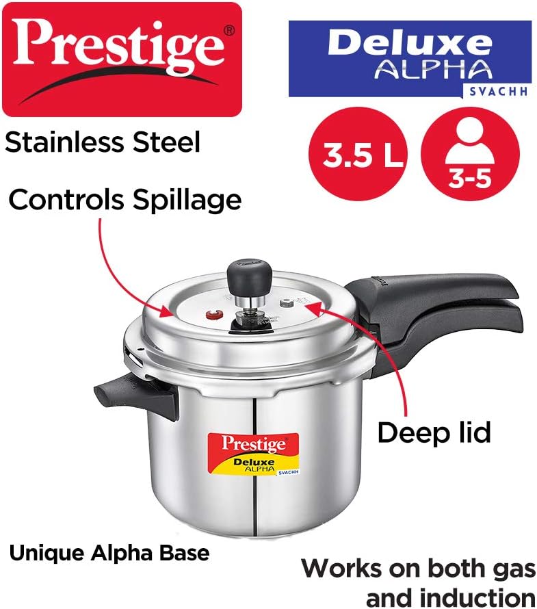 Prestige Stainless Steel Cooker Dlx Alpha Svachh Baby Handi 2 Ltr Cooker Mpd20266 | Silver