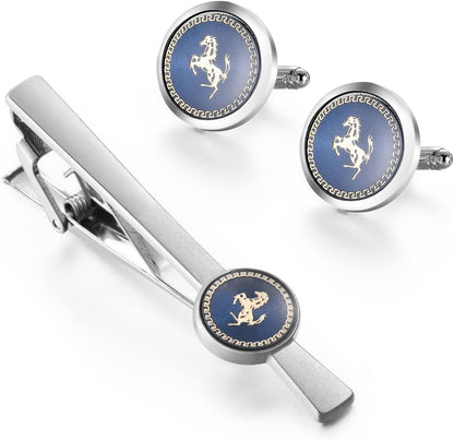 wynameleri Men's Cufflink and Tie Clip Set Fashion Designs with Luxury Gift Box for Party Business Wedding or Various Occasion