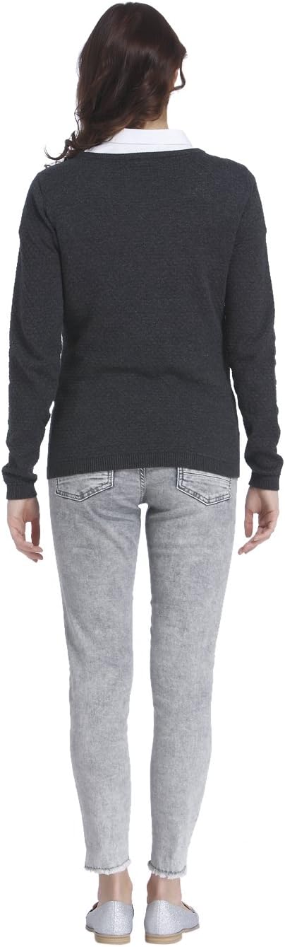 Vero Moda Women's Vmcare Structure Ls O-neck Blou Ga Noos Sweater