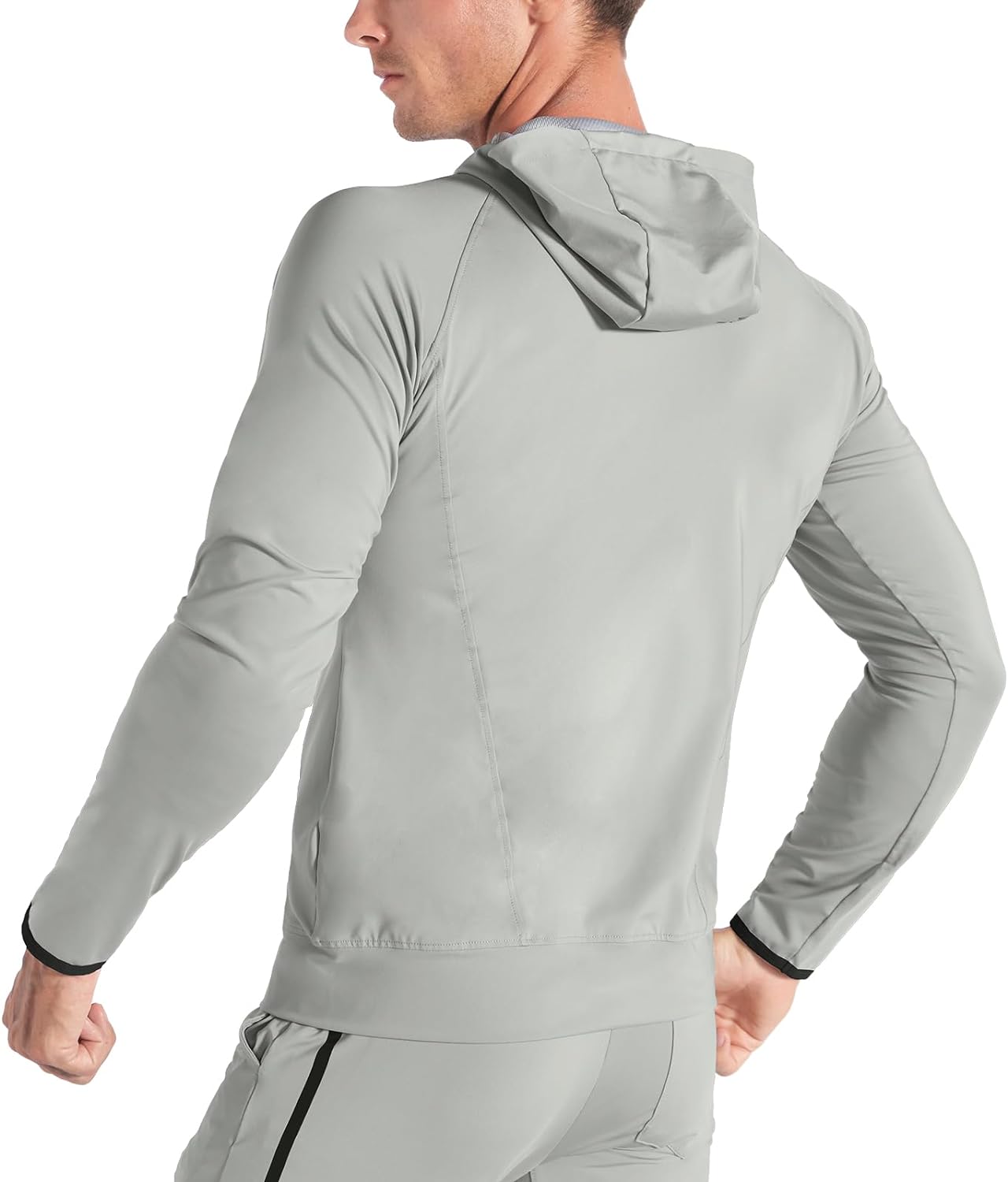 BROKIG Mens Zip Hoodies,Lightweight Gym Sports Sweatshirts Running Track Training Jackets with Pockets