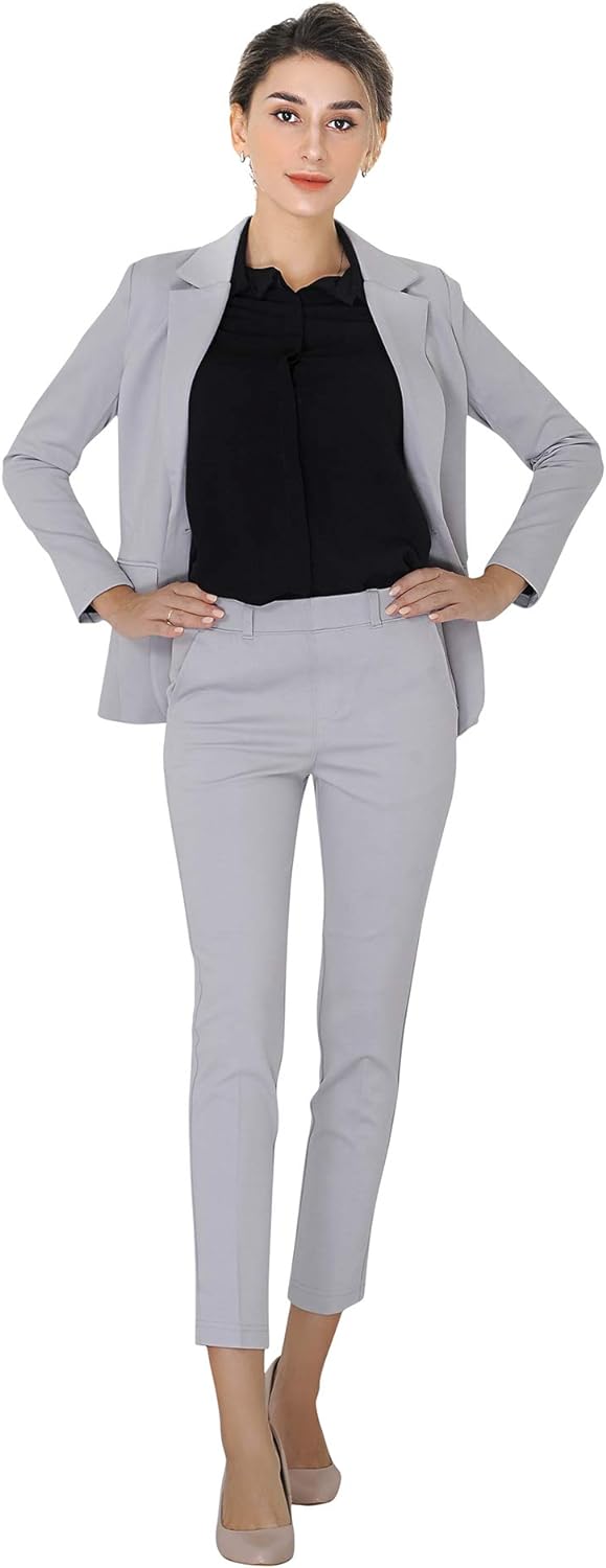 Marycrafts Women's Business Blazer Pant Suit Set for Work