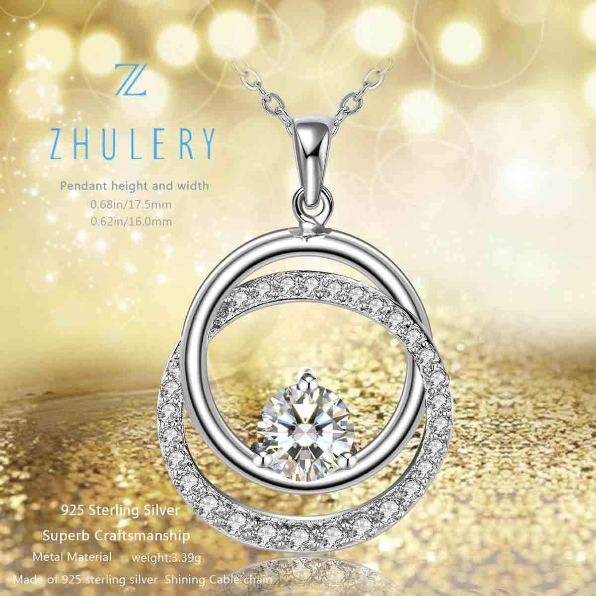 Swarovski Elements 925 Sterling Silver Pendent Necklace for Women Gift JRosee Jewelry