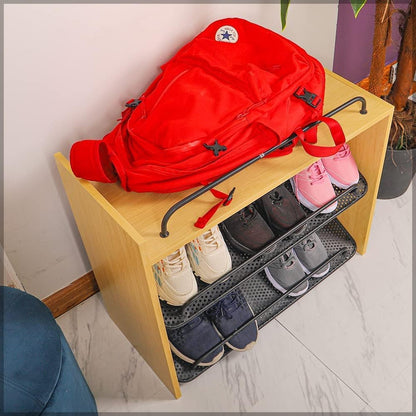 YATAI Bamboo Shoe Bench, Multifunctional Modern Shoes Rack, Shoes Organizer Bench Load Capacity upto 100KG, Portable & Durable Shoes Stand, Space Saving Shoes Rack for Hallway, Living Room, Bedroom