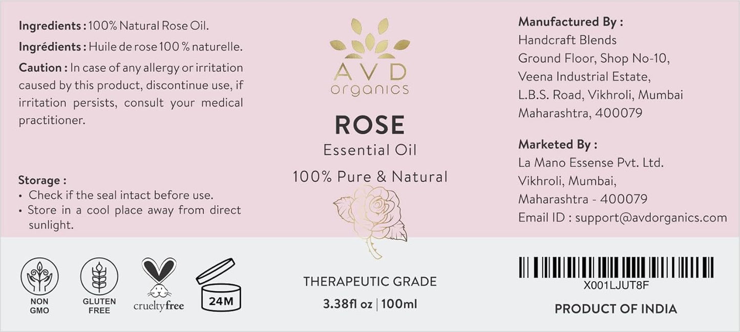 AVD Organics Sweet Orange Essential Oil 100ml - Pure, Natural, Cold Pressed & Undiluted -Use in Aromatherapy Diffusers for Mood Lifting - 3.38 fl. Oz