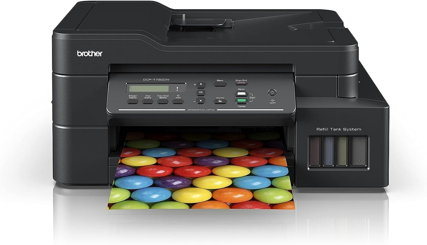 Brother Wireless All In One Ink Tank Printer, DCP-T720DW, Automatic 2 Sided Features, Mobile & Cloud Print And Scan, High Yield Ink Bottles