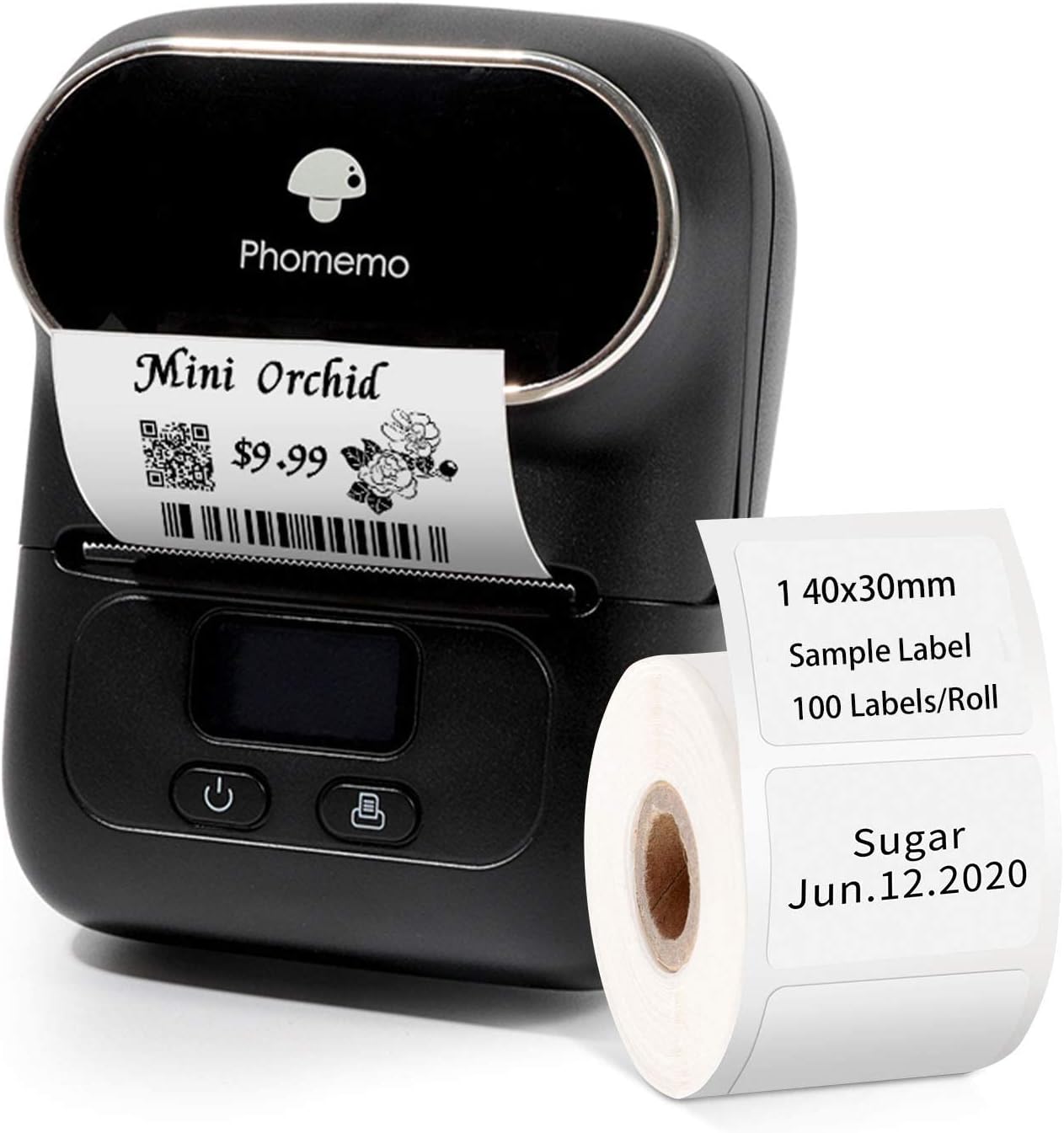 Phomemo Label Maker Machine - Phomemo M110 Portable Bluetooth Thermal Label Printer. Sticker Maker, Barcode Printer for Clothing, Jewelry, Retail, Mailing,support Arabic and English,For iOS & Android