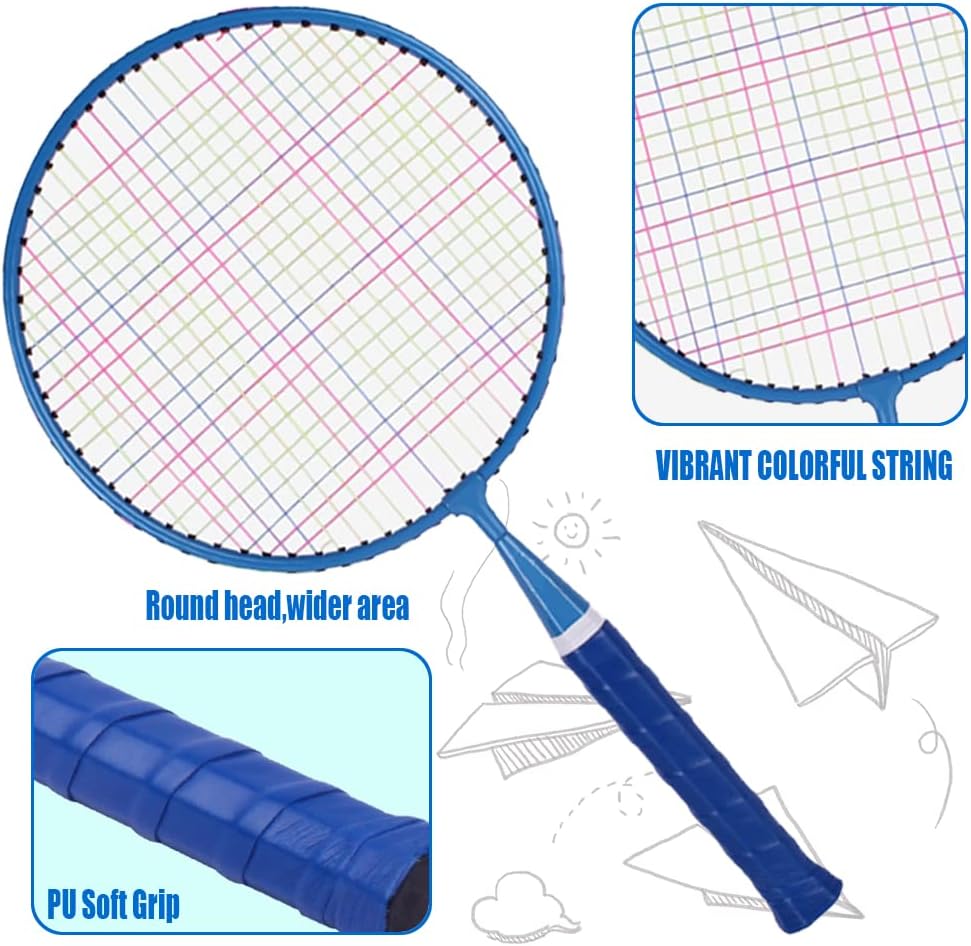 Badminton Rackets for Children,Shuttlecocks Racquet Sports Set w/Lightweight Carrying Bag for Kids Professionals Beginner Players Indoor Outdoor Sport Game