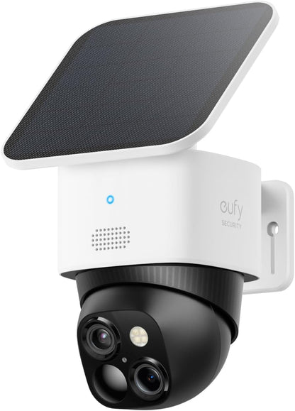 eufy Security SoloCam S340, Solar Security Camera, Wireless Outdoor Camera, 360° Pan & Tilt Surveillance, No Blind Spots, 2.4 GHz Wi-Fi, No Monthly Fee, HomeBase S380 Compatible