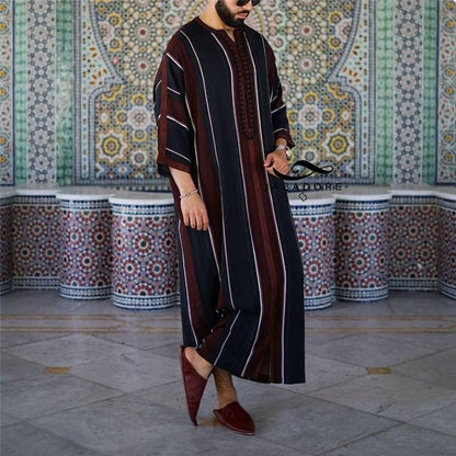 Muslim Clothing for Men Jubba Thobe Arabic Islamic Dress Arab Robe Kaftan Abaya Islamic Long Sleeve Jalabiya Gown