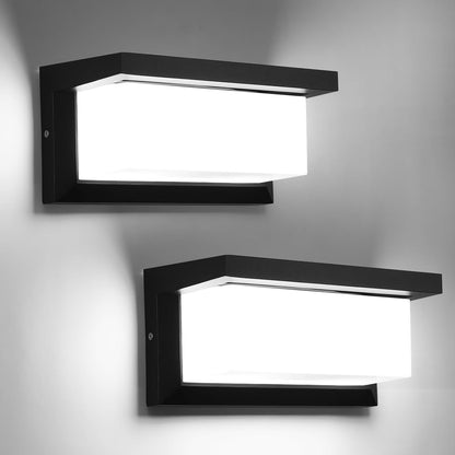 Outdoor Wall Lights, 6500K Cold White Black Wall Sconce Ip65 Waterproof Outdoor Light Fixtures Wall Mount Outside Lights for House Garden Front Bathroom Garage