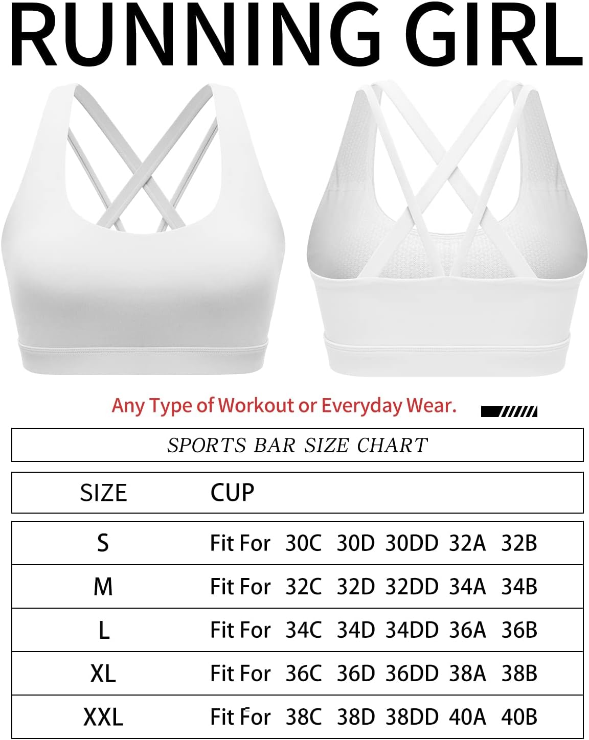 RUNNING GIRL womens Full Coverage Women's Plus Sports Bras