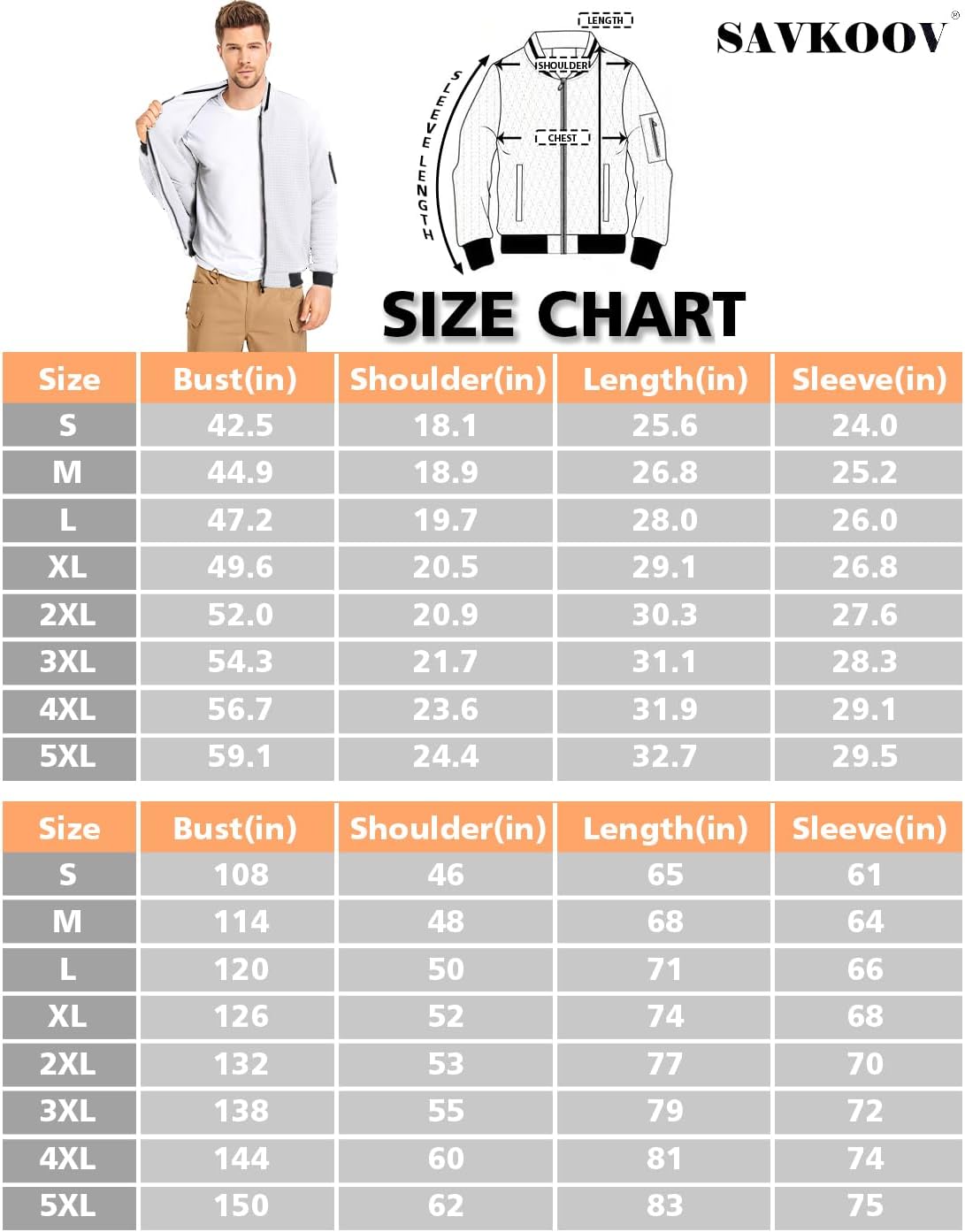 SAVKOOV Mens Lightweight Jacket Casual Bomber Jacket Varsity Coat